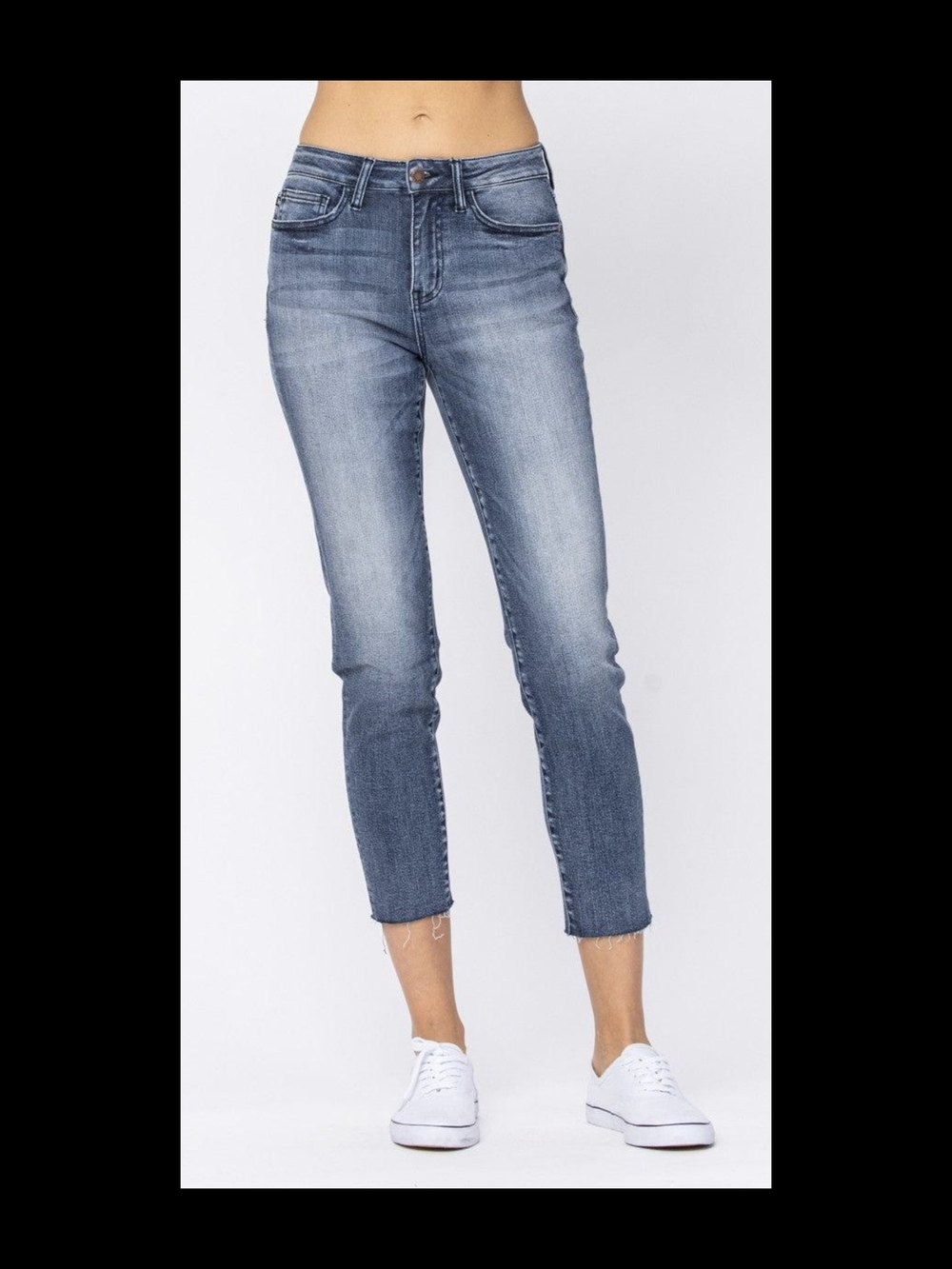 New Judy Blue Distressed High Waist Relaxed Fit Jeans Size 14W 34